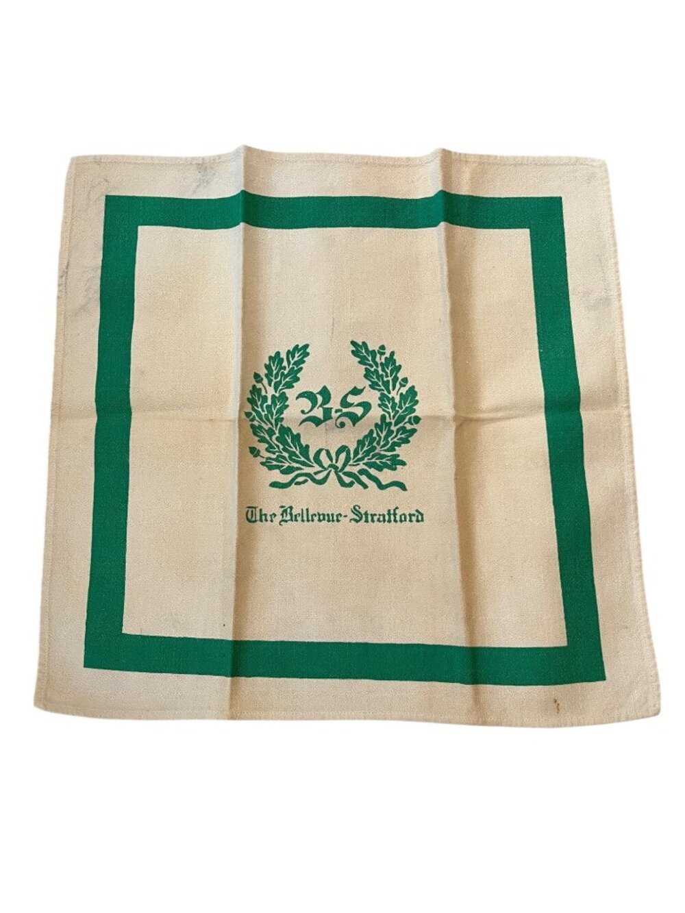 Vintage Bellevue Stratford Linen Napkin Philadelphia Hotel Souvenir 15.5x16